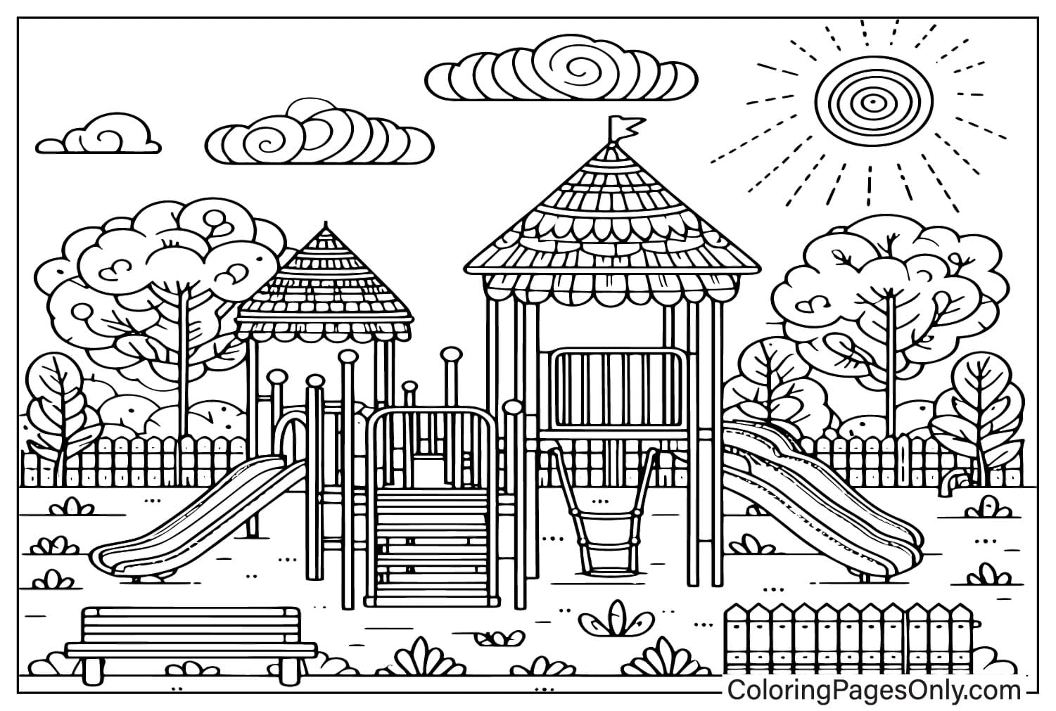 Free Printable Playground Coloring Page from Playground
