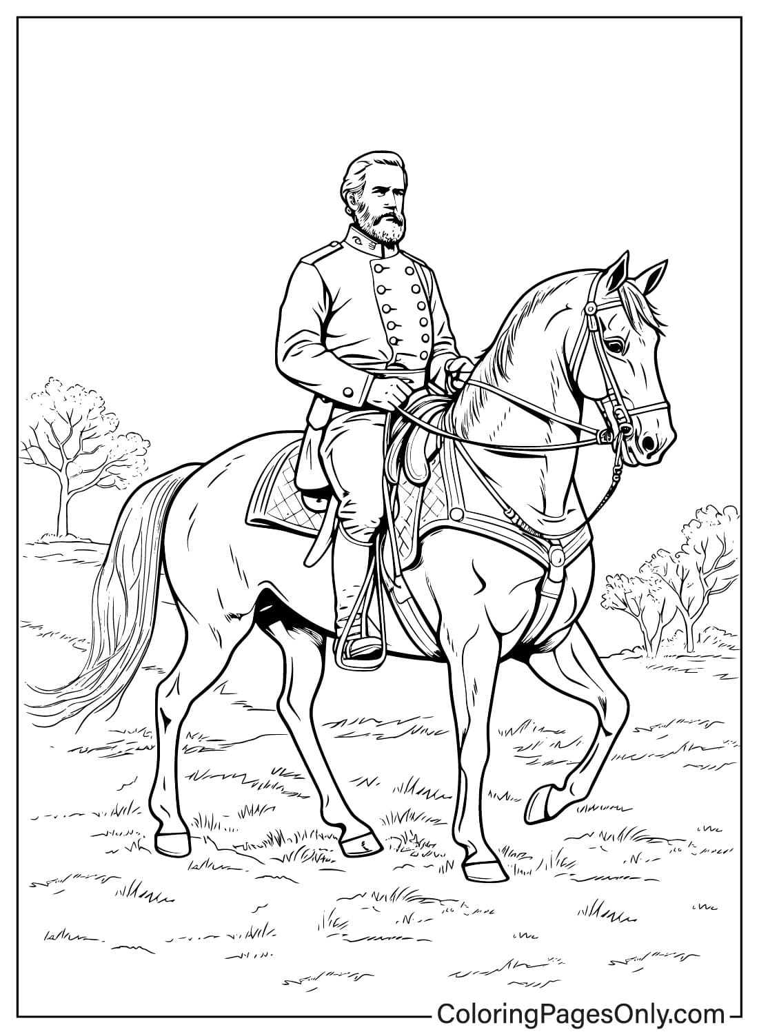 Free Printable Robert E. Lee Coloring Page from Robert E. Lee