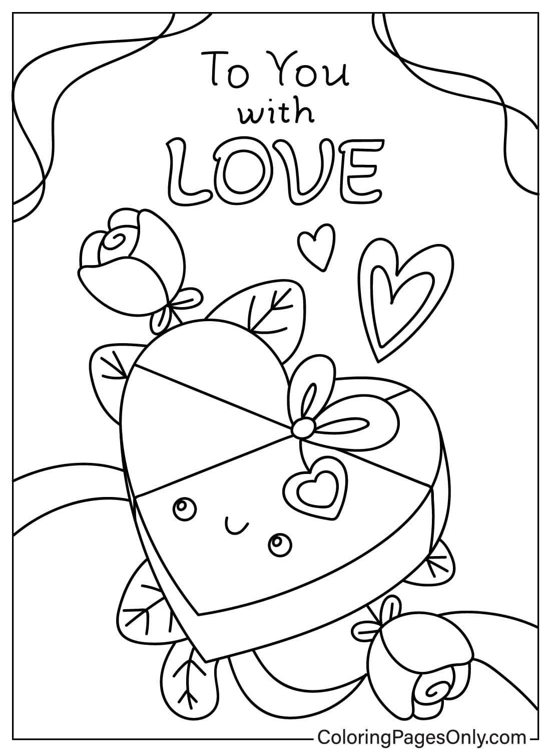 صفحة تلوين بطاقات عيد الحب المجانية من بطاقات عيد الحب