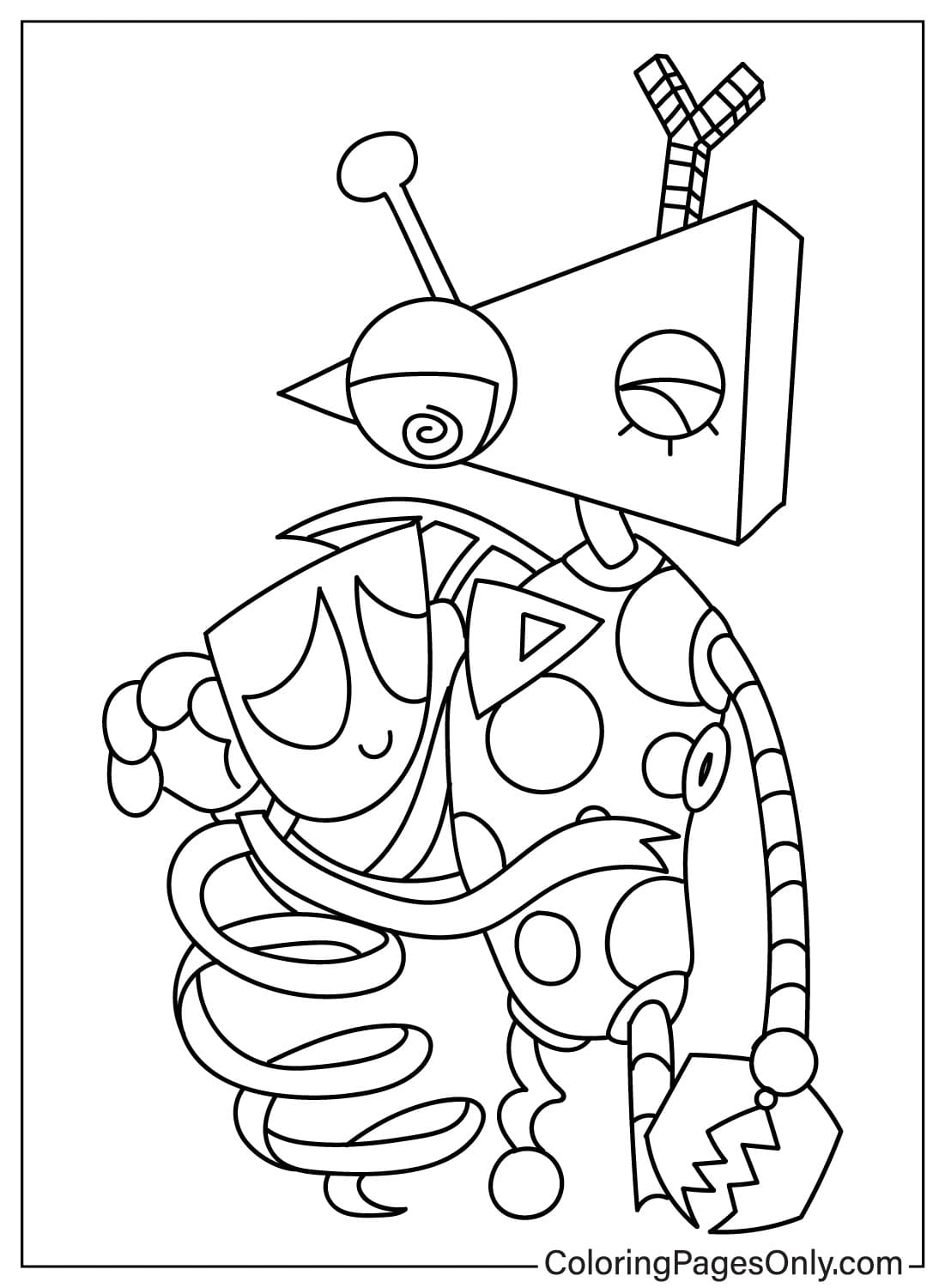 Gangle and Zooble Coloring Page from The Amazing Digital Circus
