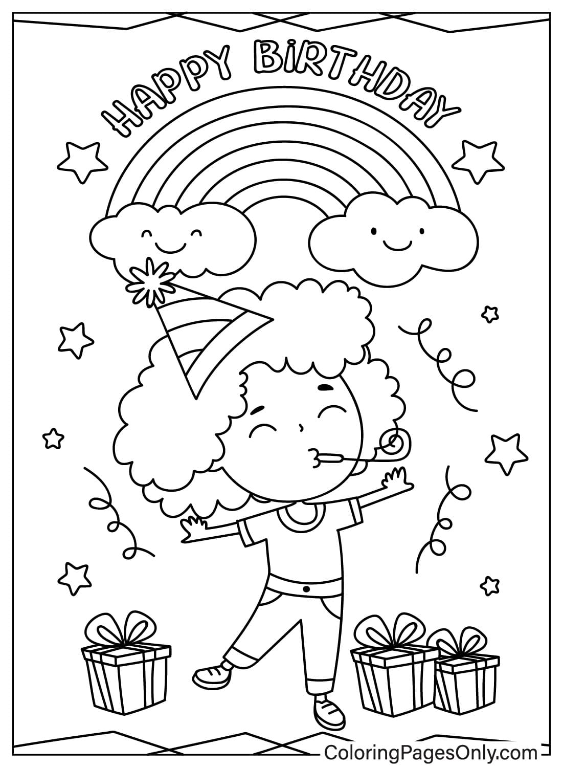 Happy Birthday Card Coloring from Happy Birthday Card