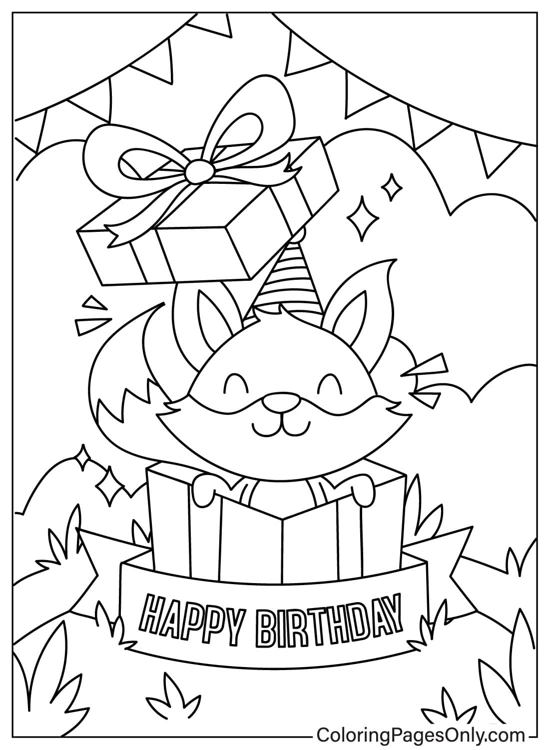 Imagens de cartão de feliz aniversário para colorir do cartão de feliz aniversário