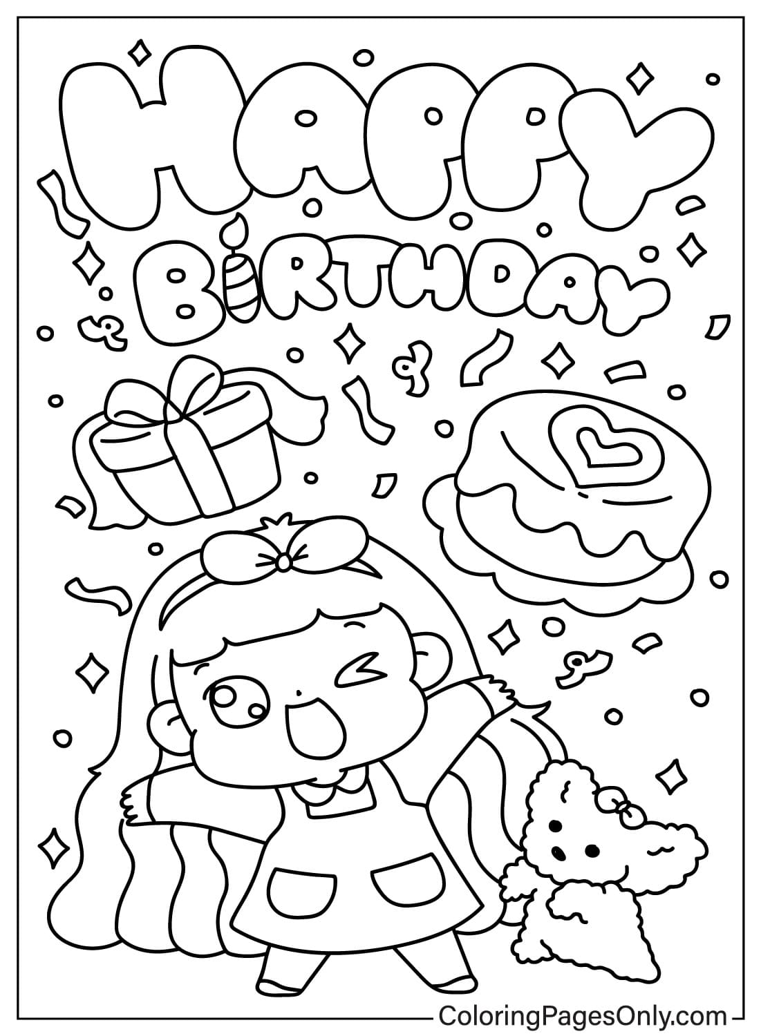 Happy Birthday Pictures Coloring Page