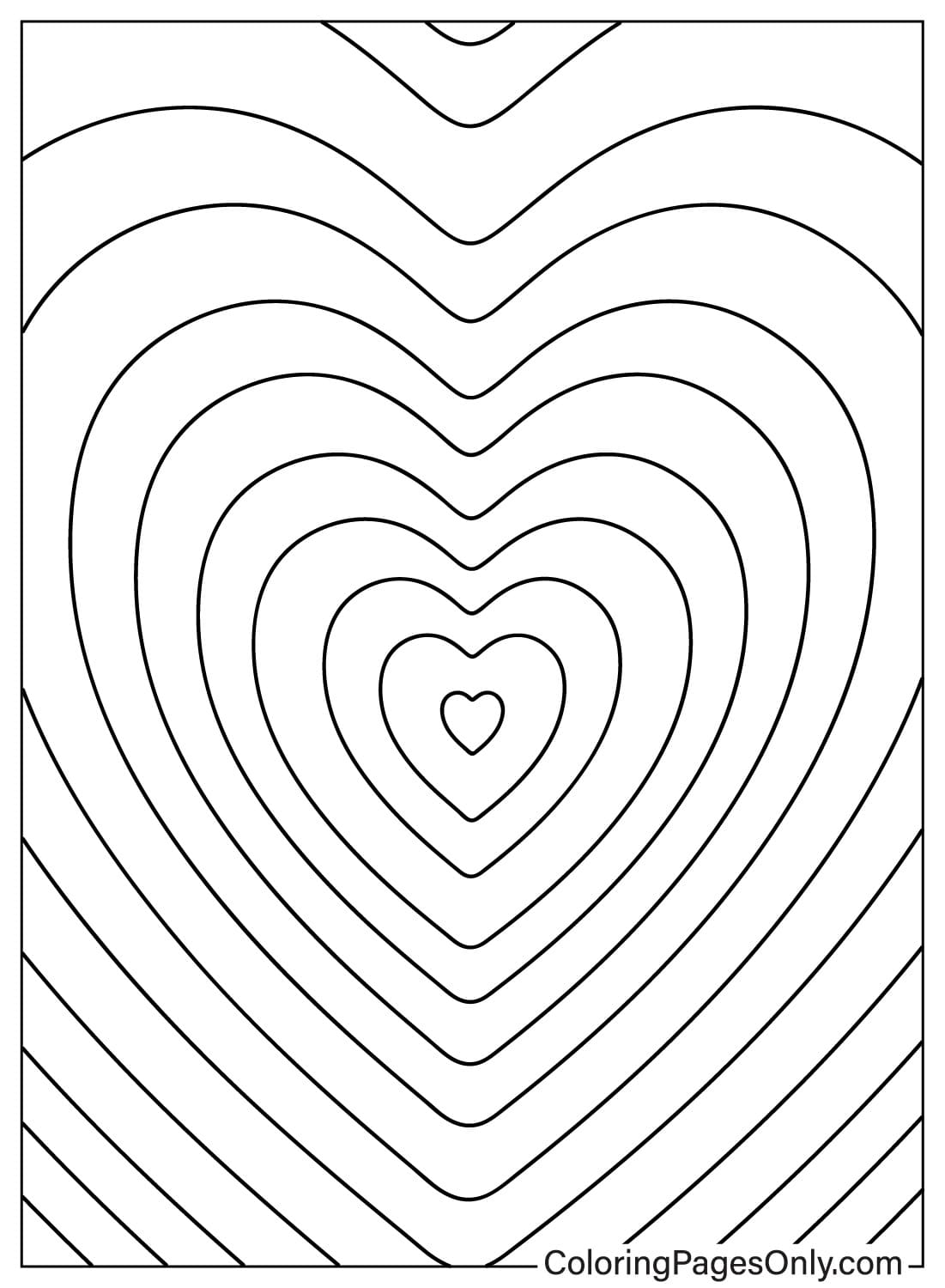 Página para colorir de coração para imprimir