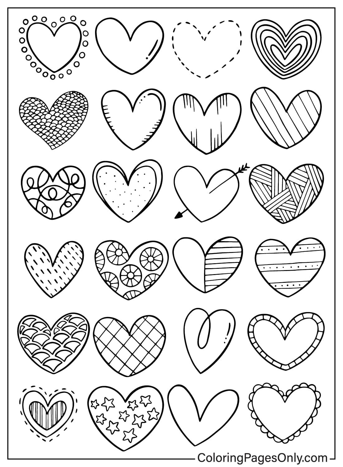Heart Free Printable Coloring Page