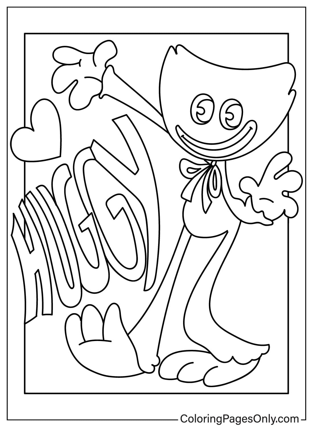 Página para colorir Huggy Wuggy grátis da Huggy Wuggy