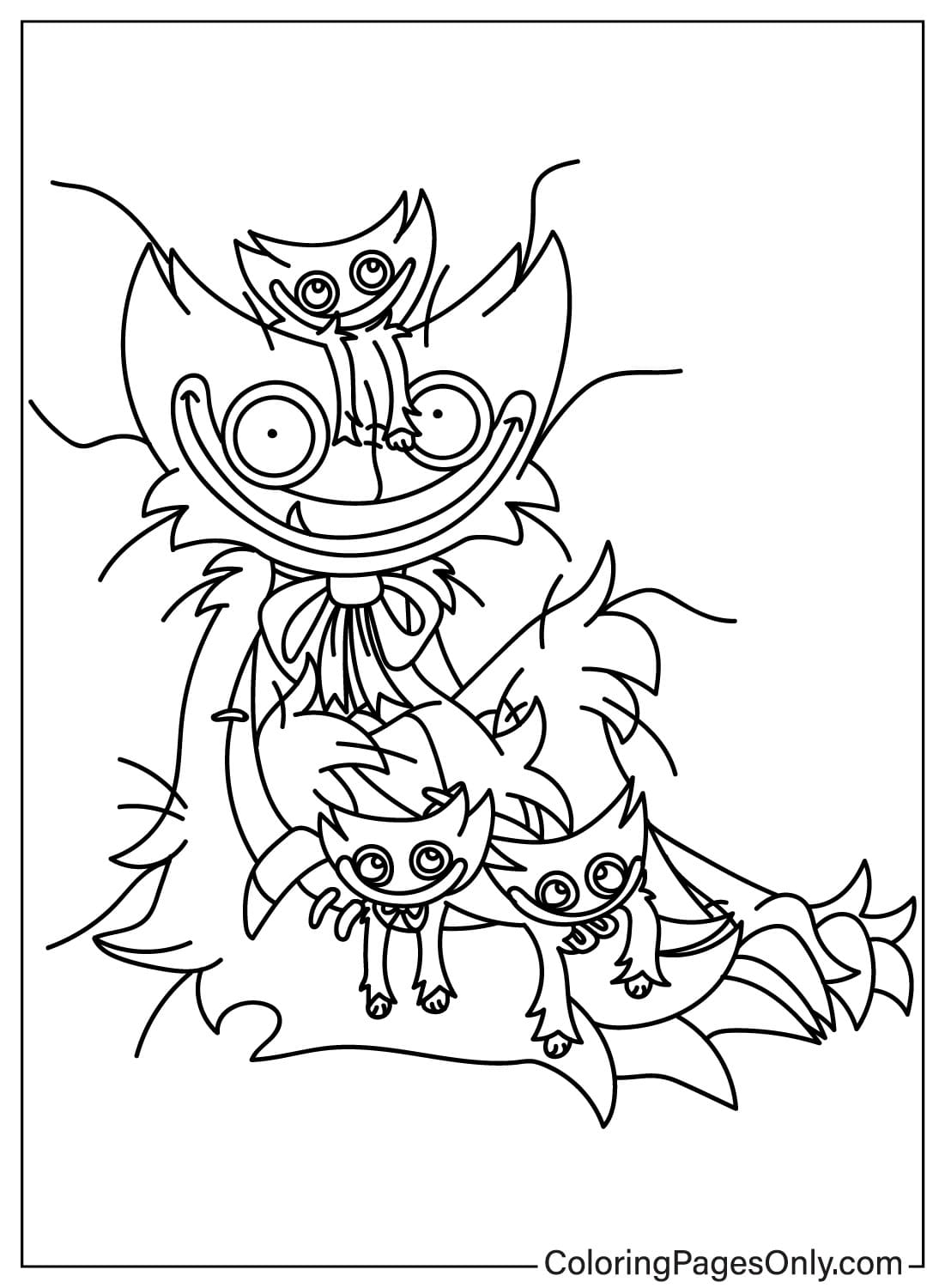 Huggy Wuggy Coloring Page Printable from Huggy Wuggy