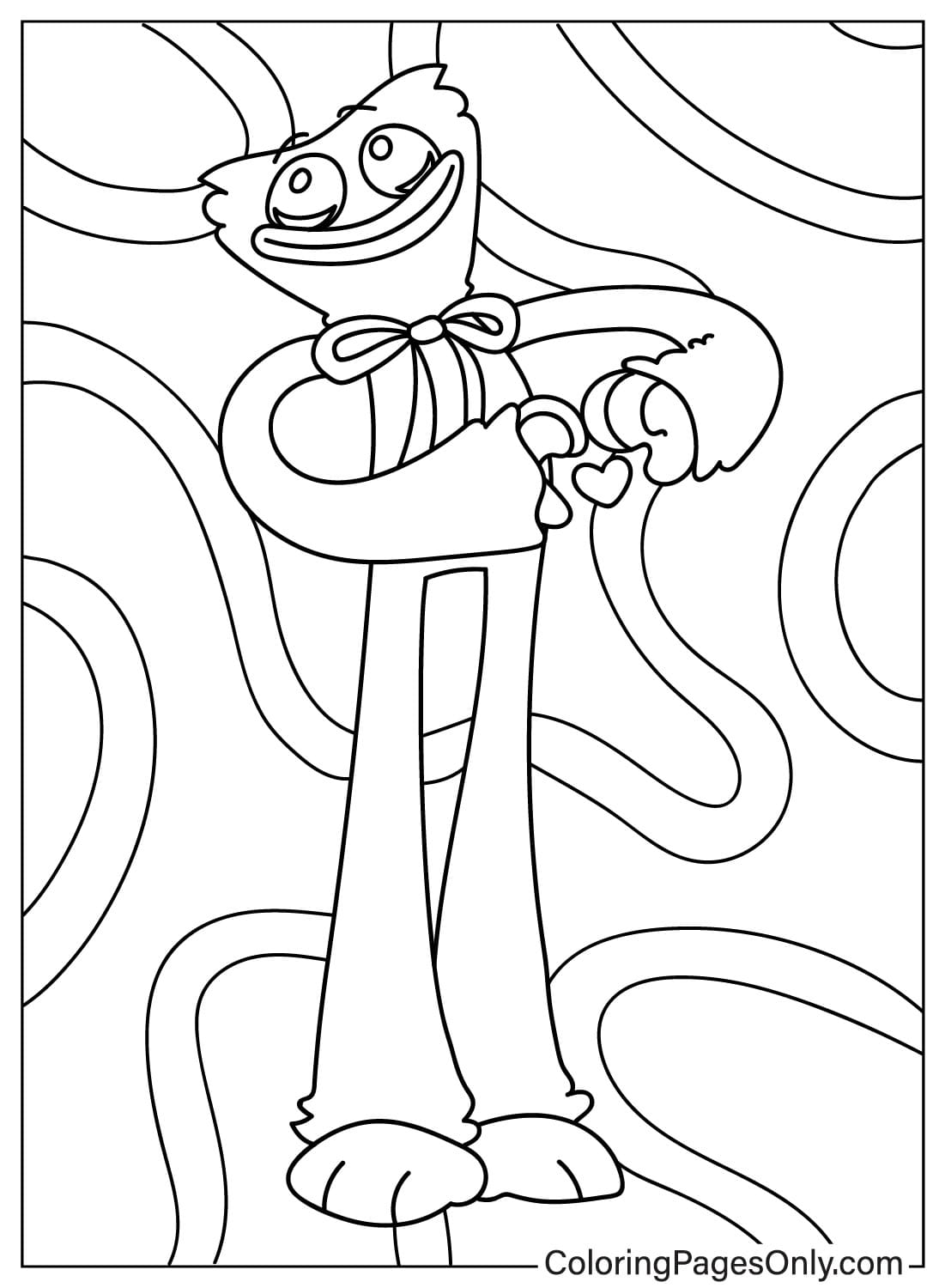 Huggy Wuggy Free Printable Coloring Page