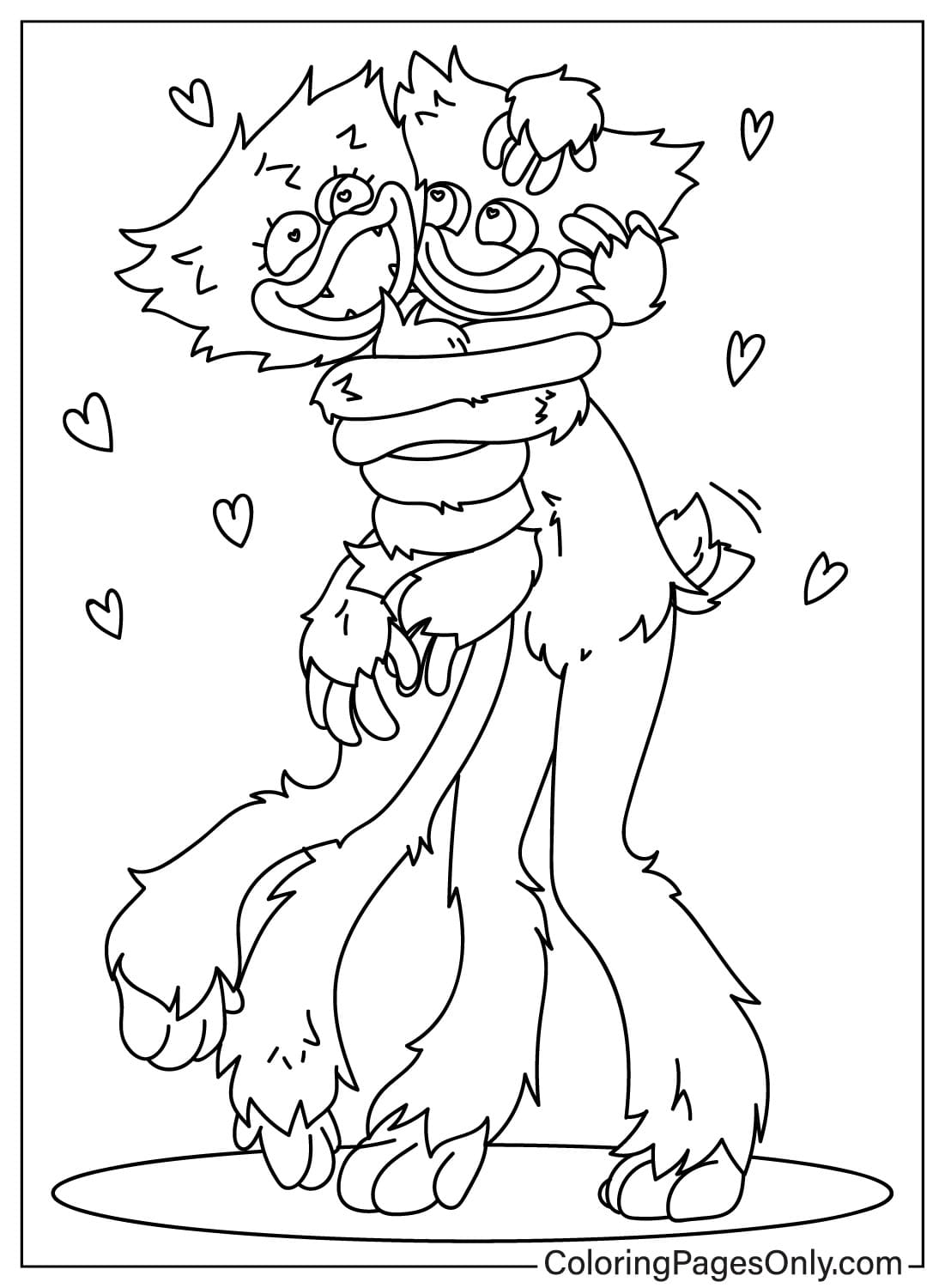 Coloriage Huggy Wuggy et Kissy Missy de Huggy Wuggy
