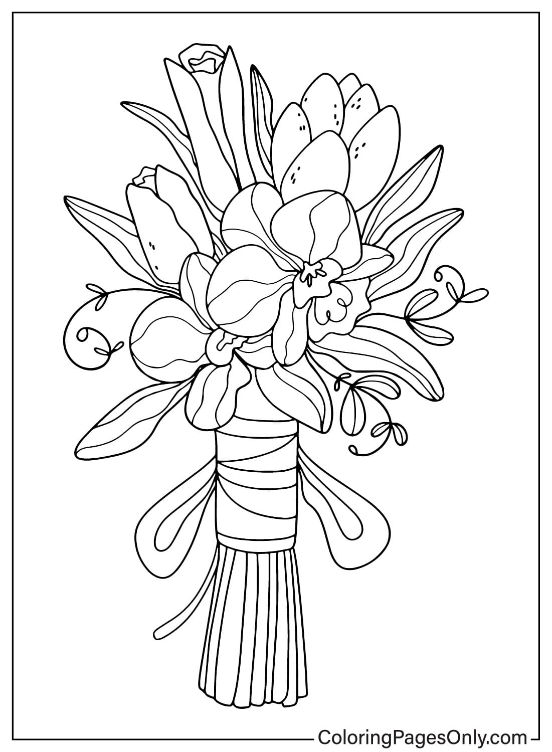 Imagens Página para colorir de buquê de flores do buquê de flores