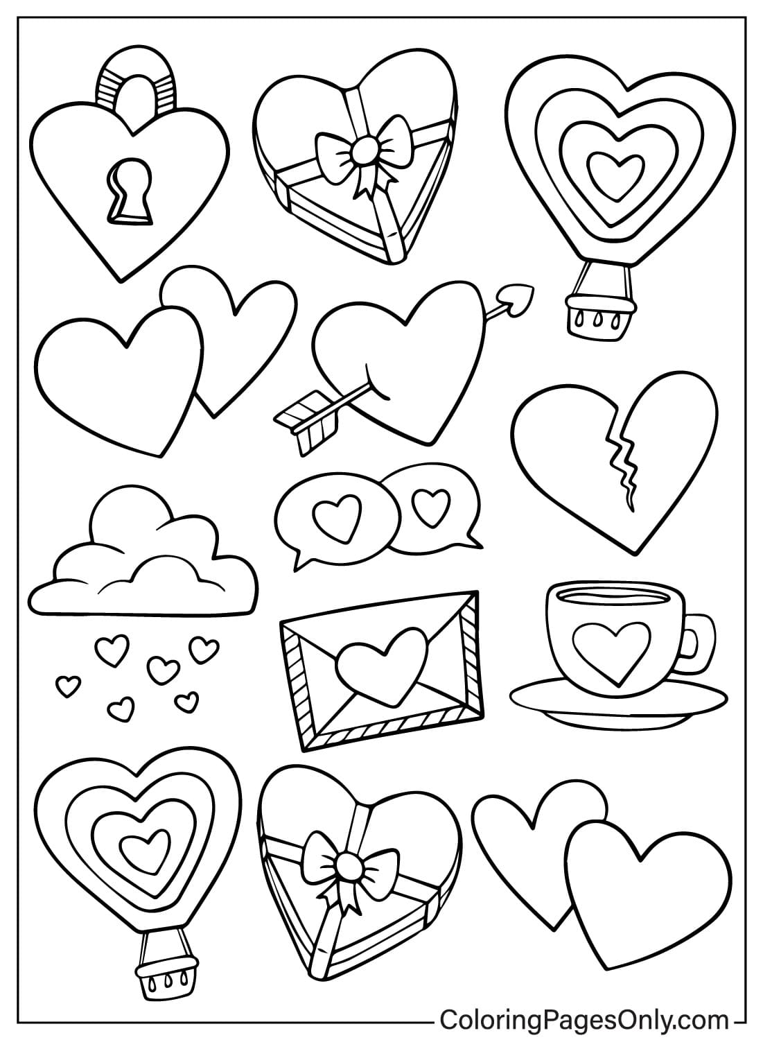 Imagens Coração para colorir página de coração