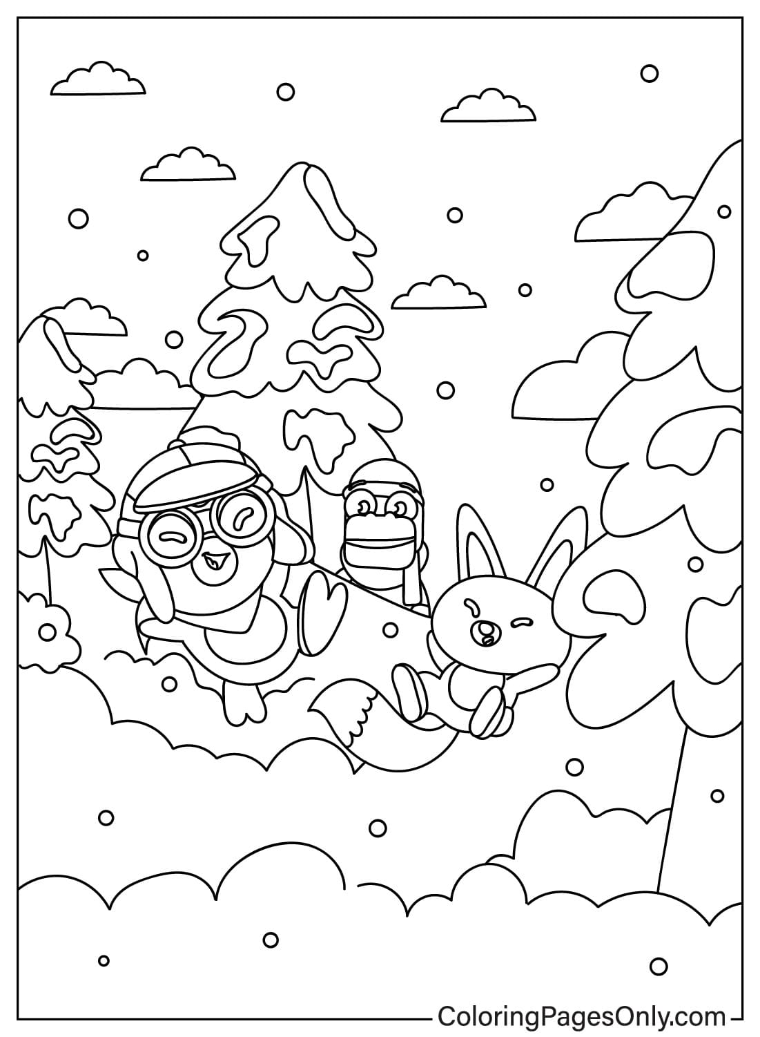Images Pororo the Little Penguin Coloring Page from Pororo the Little Penguin
