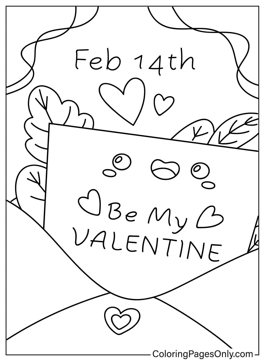 Afbeeldingen Valentijnsdagkaarten Kleurplaat van Valentijnsdagkaarten