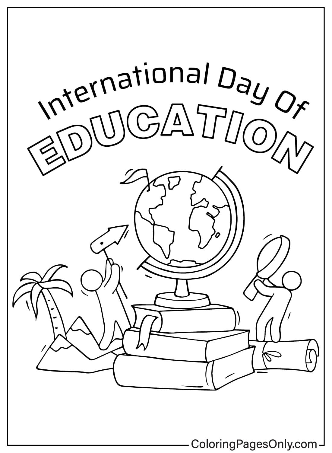 国际教育日着色页可免费打印国际教育日