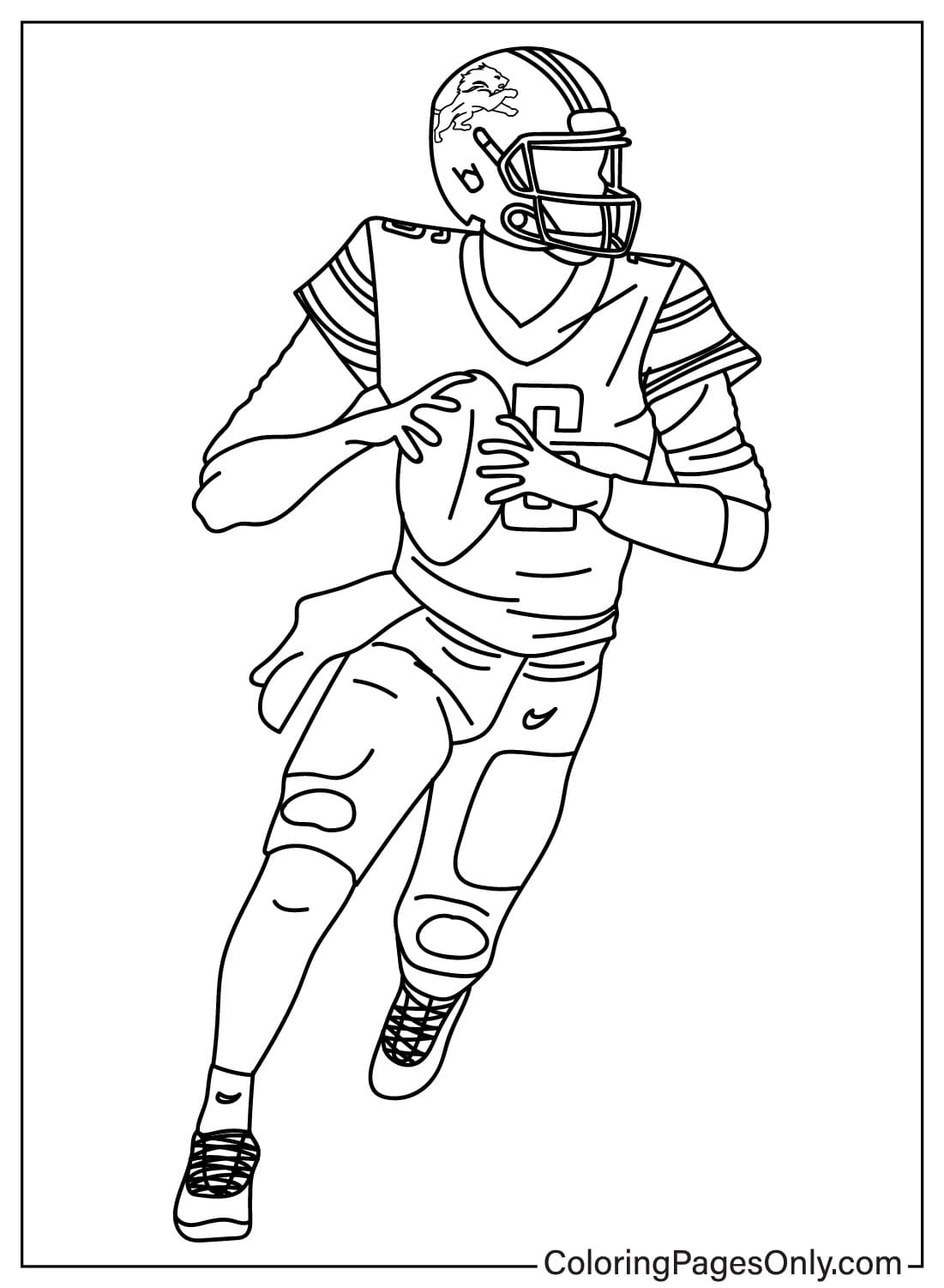 Jared Goff Coloring Page Free from Detroit Lions