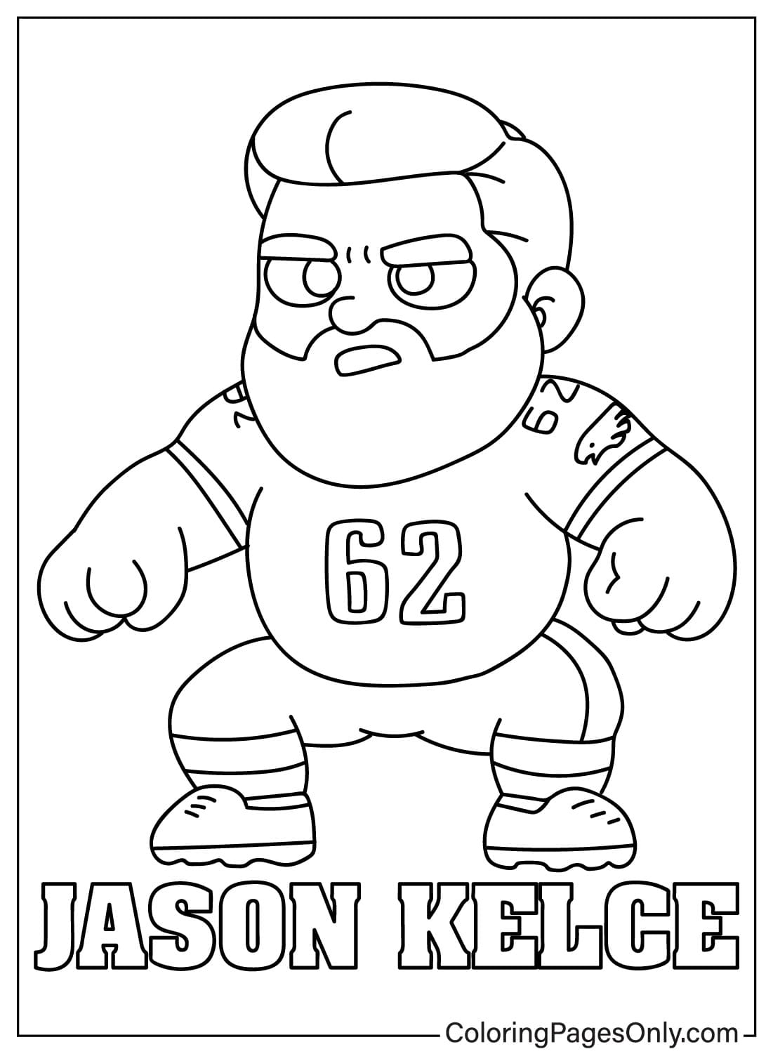 Página para colorir de Jason Kelce do Philadelphia Eagles