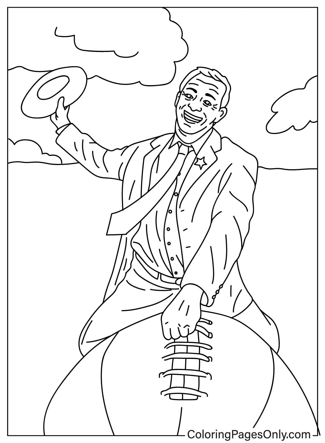 Jerry Jones Coloring Page from Dallas Cowboys