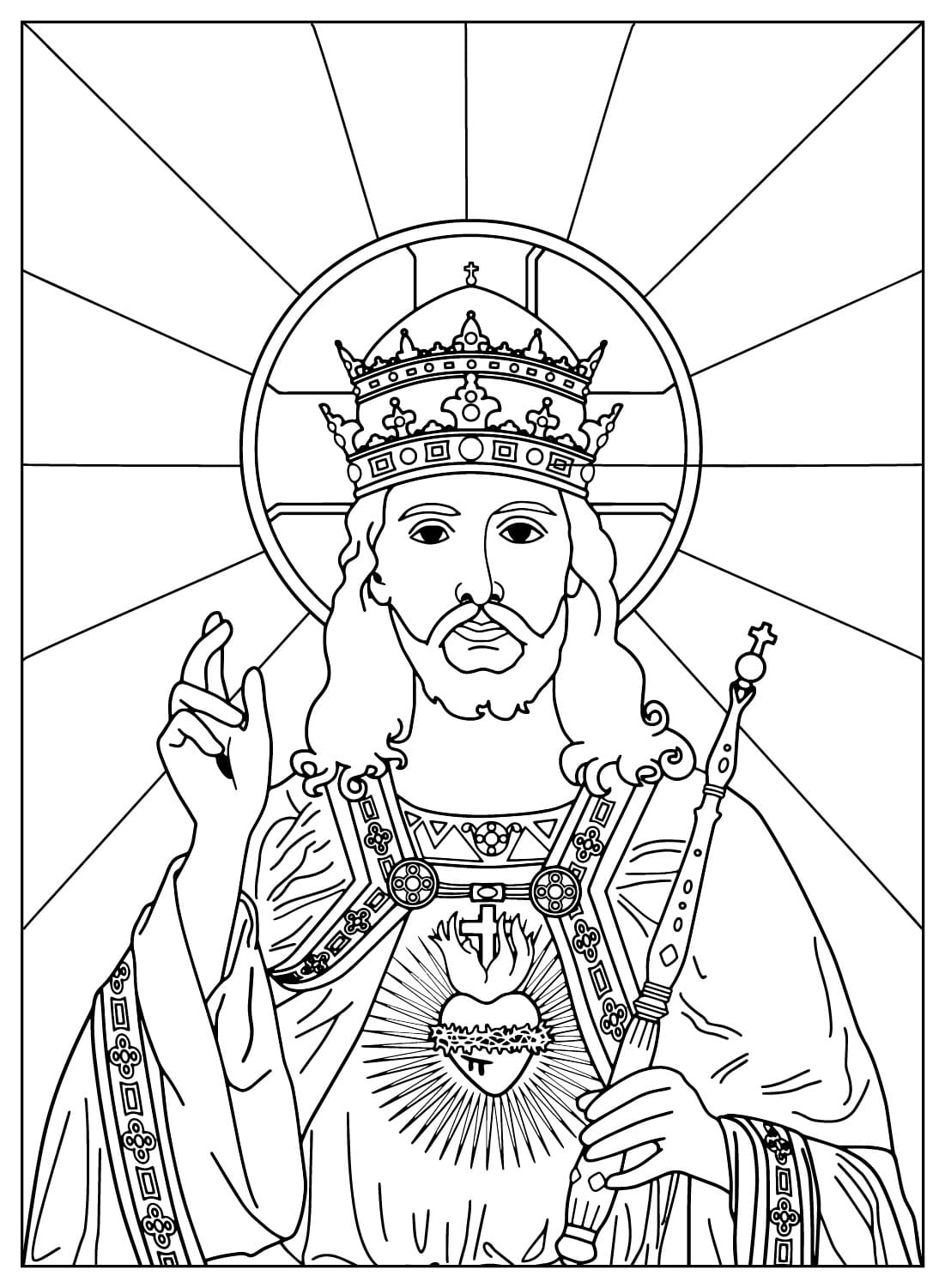 Coloriage Jésus-Christ Roi de Bible King
