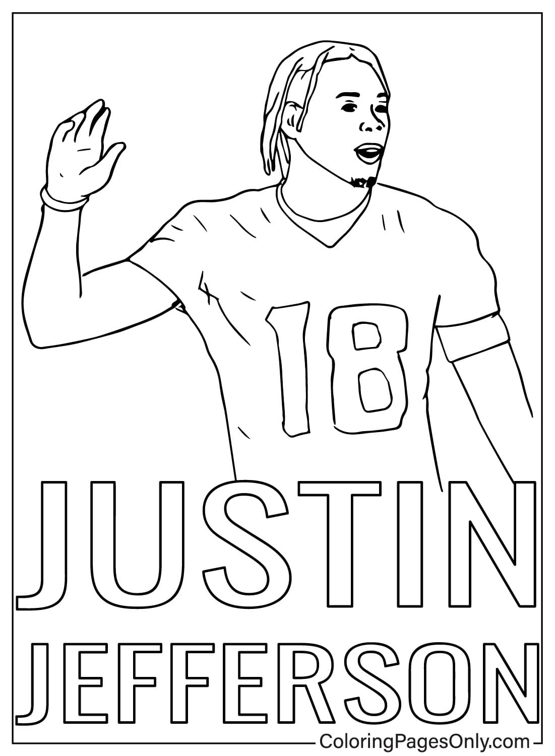 Coloriage Justin Jefferson à imprimer de Justin Jefferson