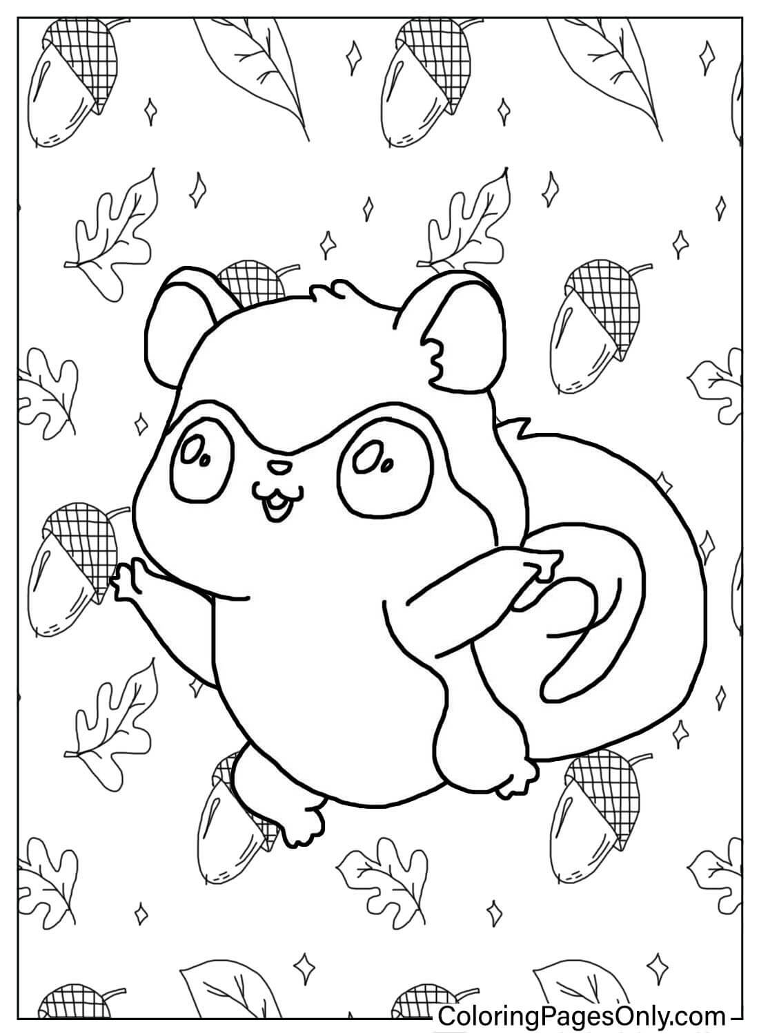 Kawaii Chipmunk Coloring Page from Chipmunk