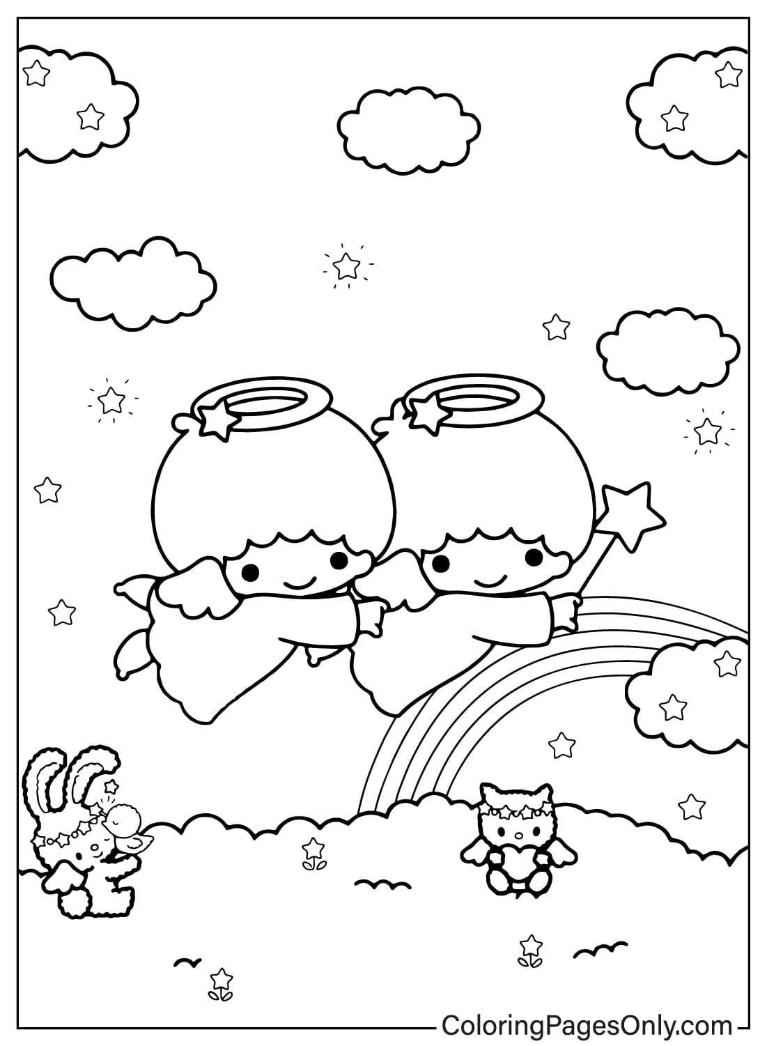 Pagina da colorare di Lala e Kiki gratuita da Little Twin Stars