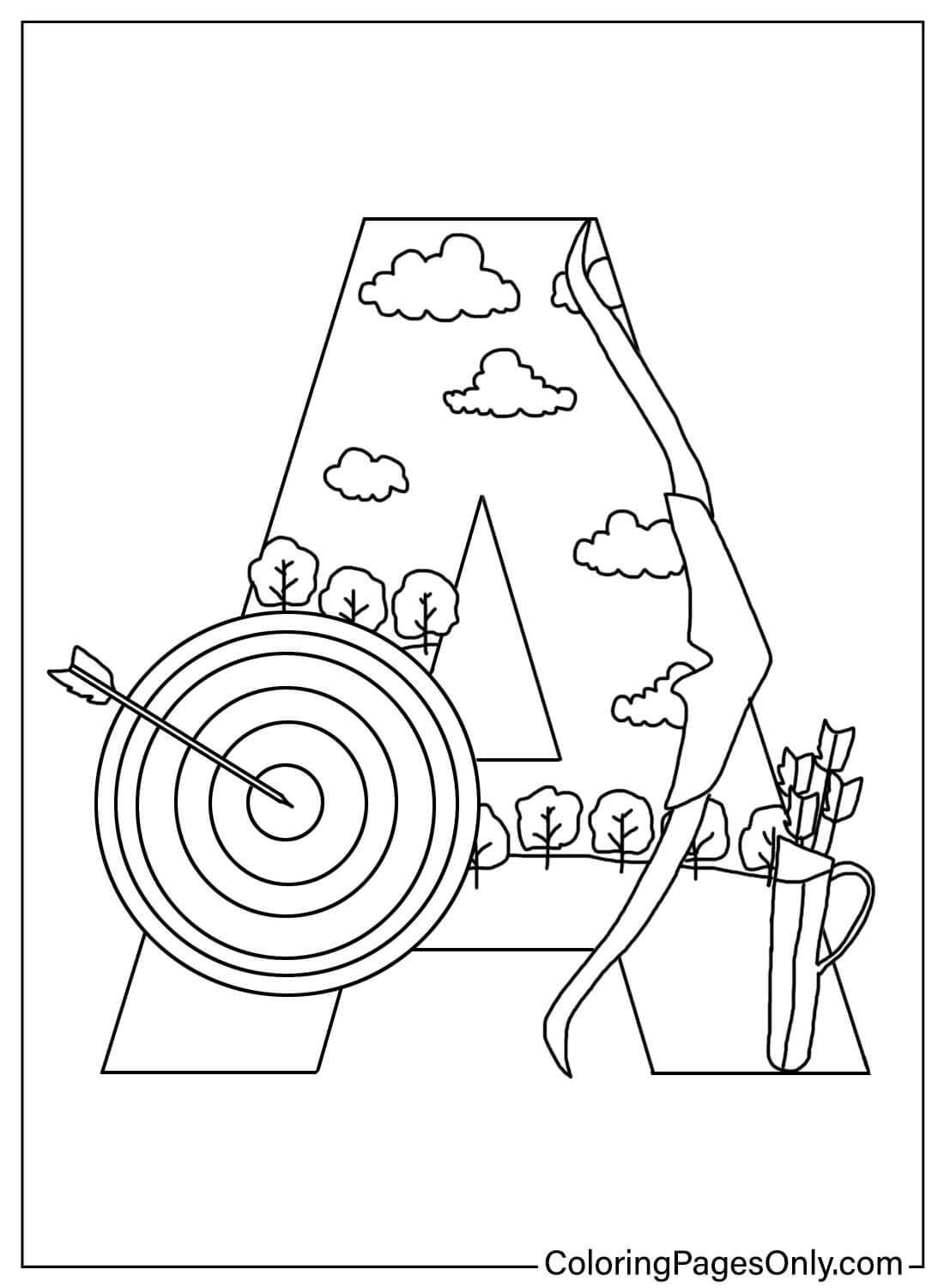 Letter A Free Coloring Page from Letter A