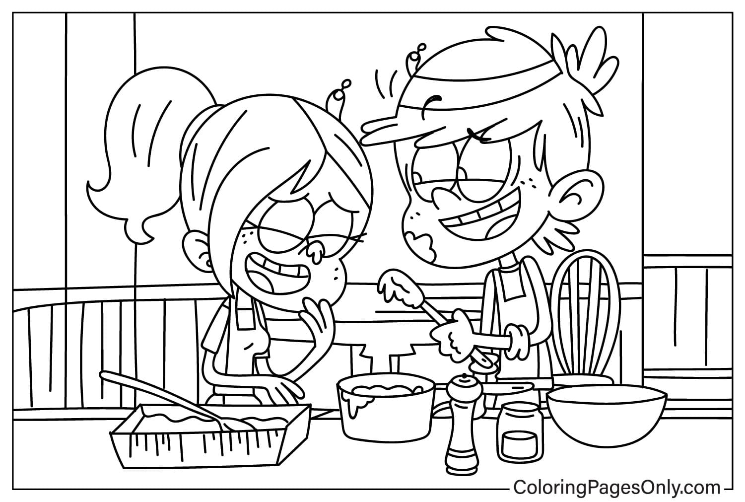 Coloriage Lincoln Loud Et Ronnie Anne - Coloriages Gratuits à Imprimer