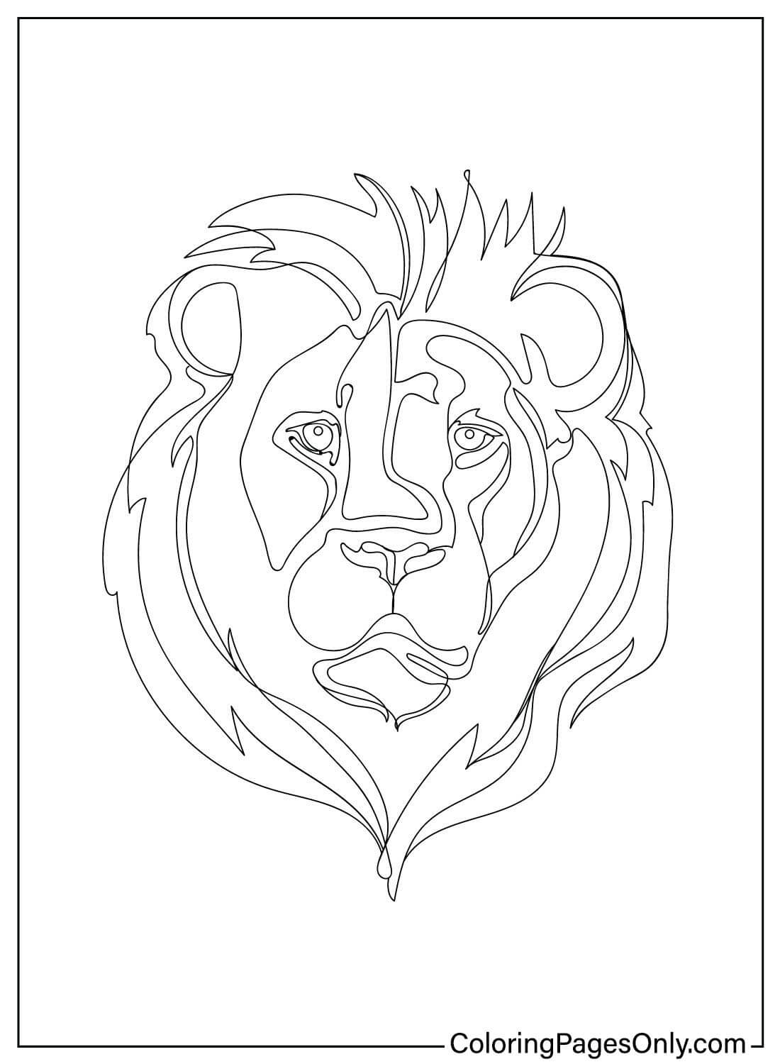 Página para colorir abstrata do leão do leão