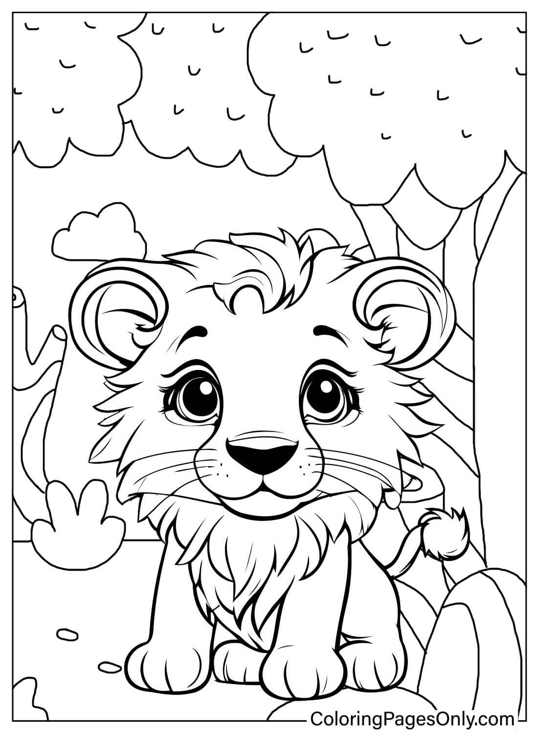 Página para colorir para impressão do Leão do Leão