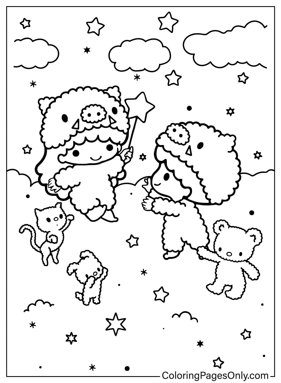 Little Twin Stars Coloring Page Free