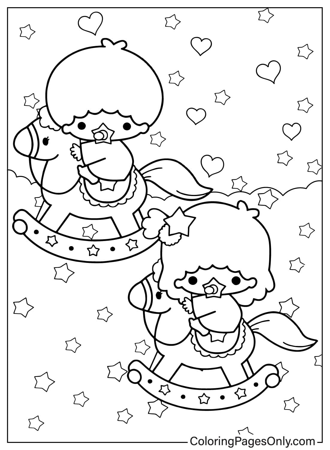 Раскраска Маленькие звезды-близнецы. Изображения из мультфильма «Маленькие звезды-близнецы».