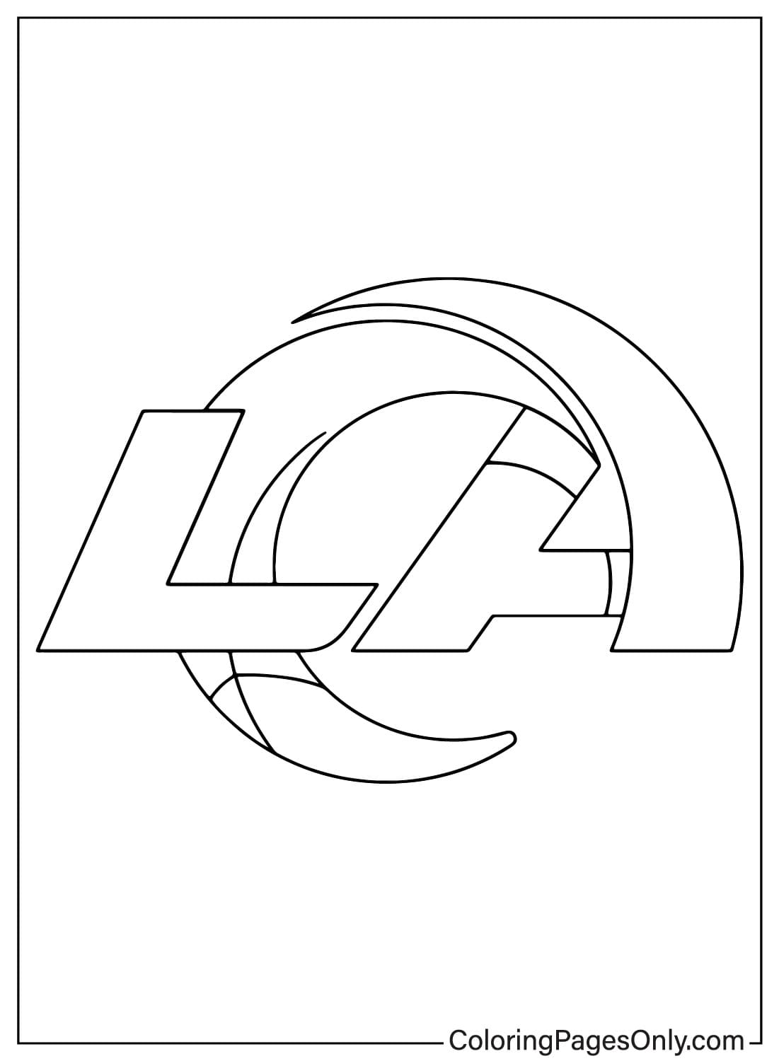 Página para colorear del logotipo de Los Angeles Rams de la NFL