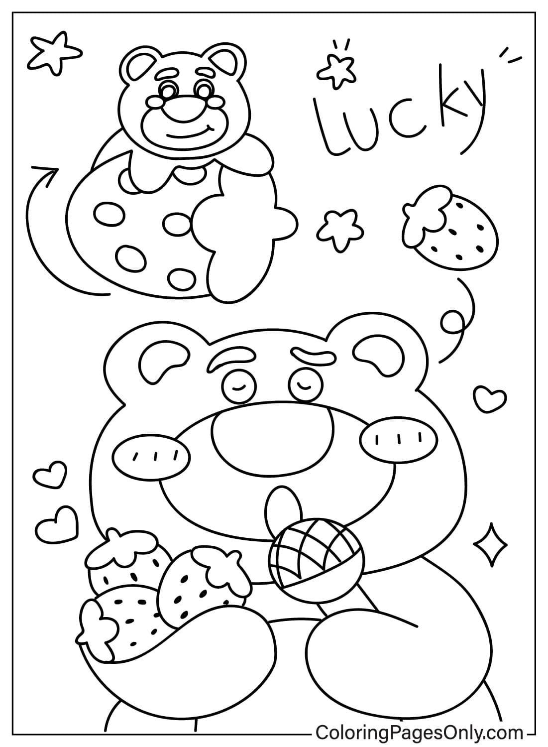 Lotso Bear Coloring Page Printable from Lotso Bear
