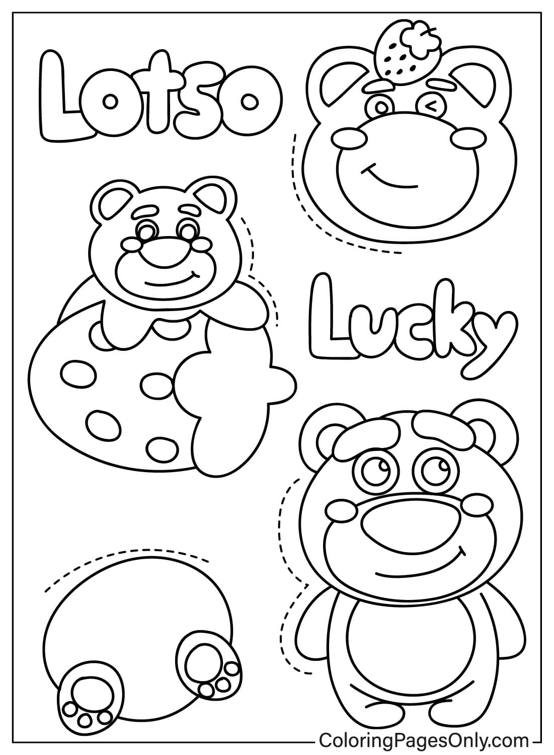 Lotso Bear Coloring Page to Print from Lotso Bear