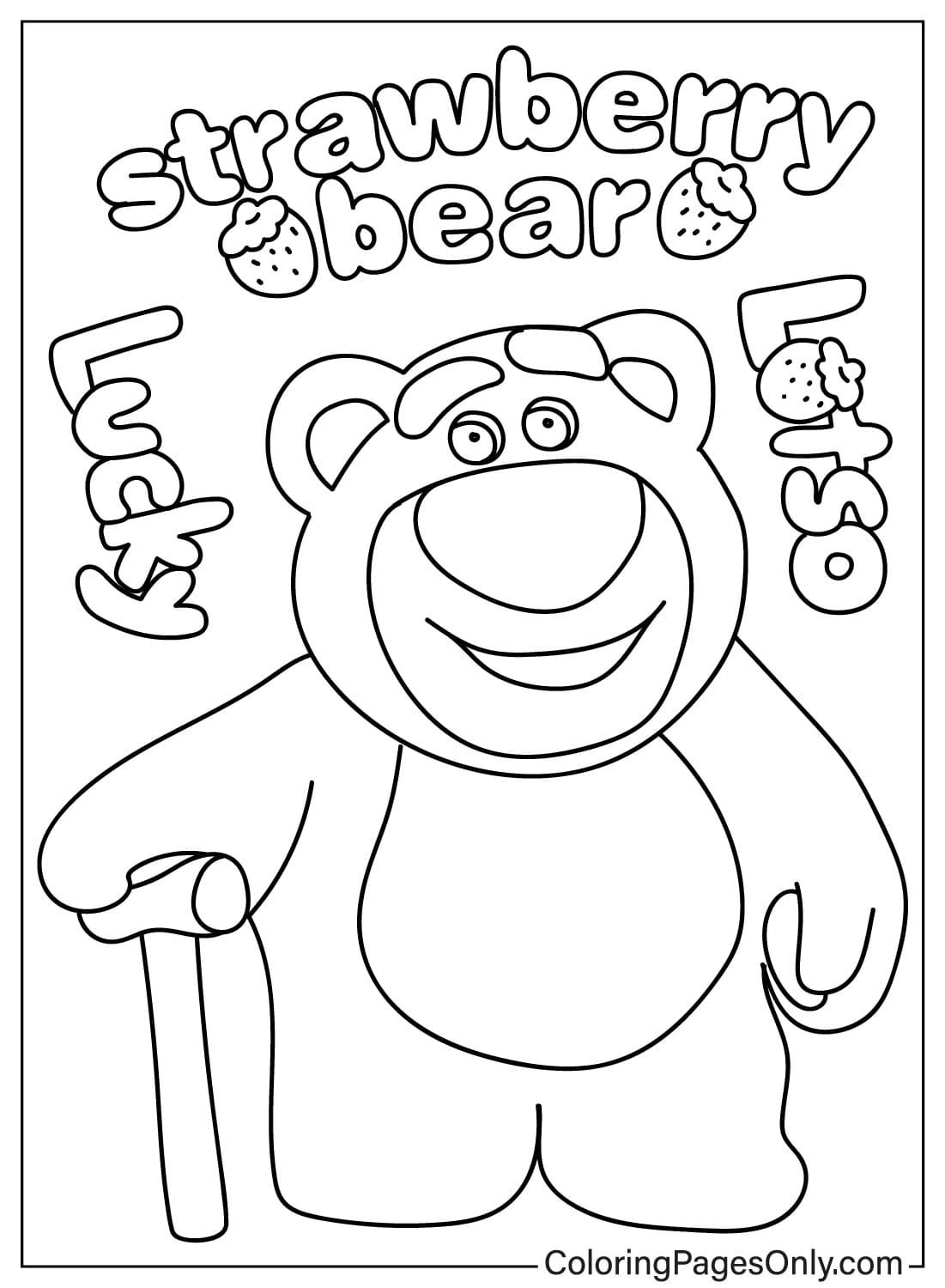 Página para colorear gratis del oso Lotso del oso Lotso