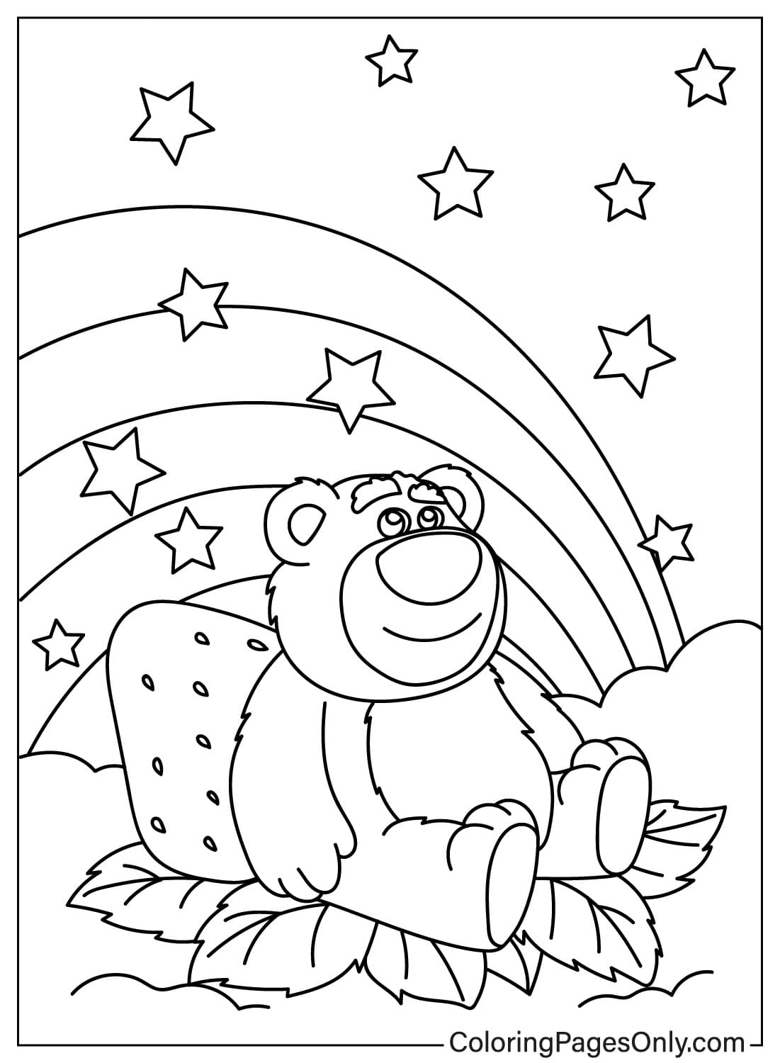 Página para colorear imprimible del oso Lotso del oso Lotso