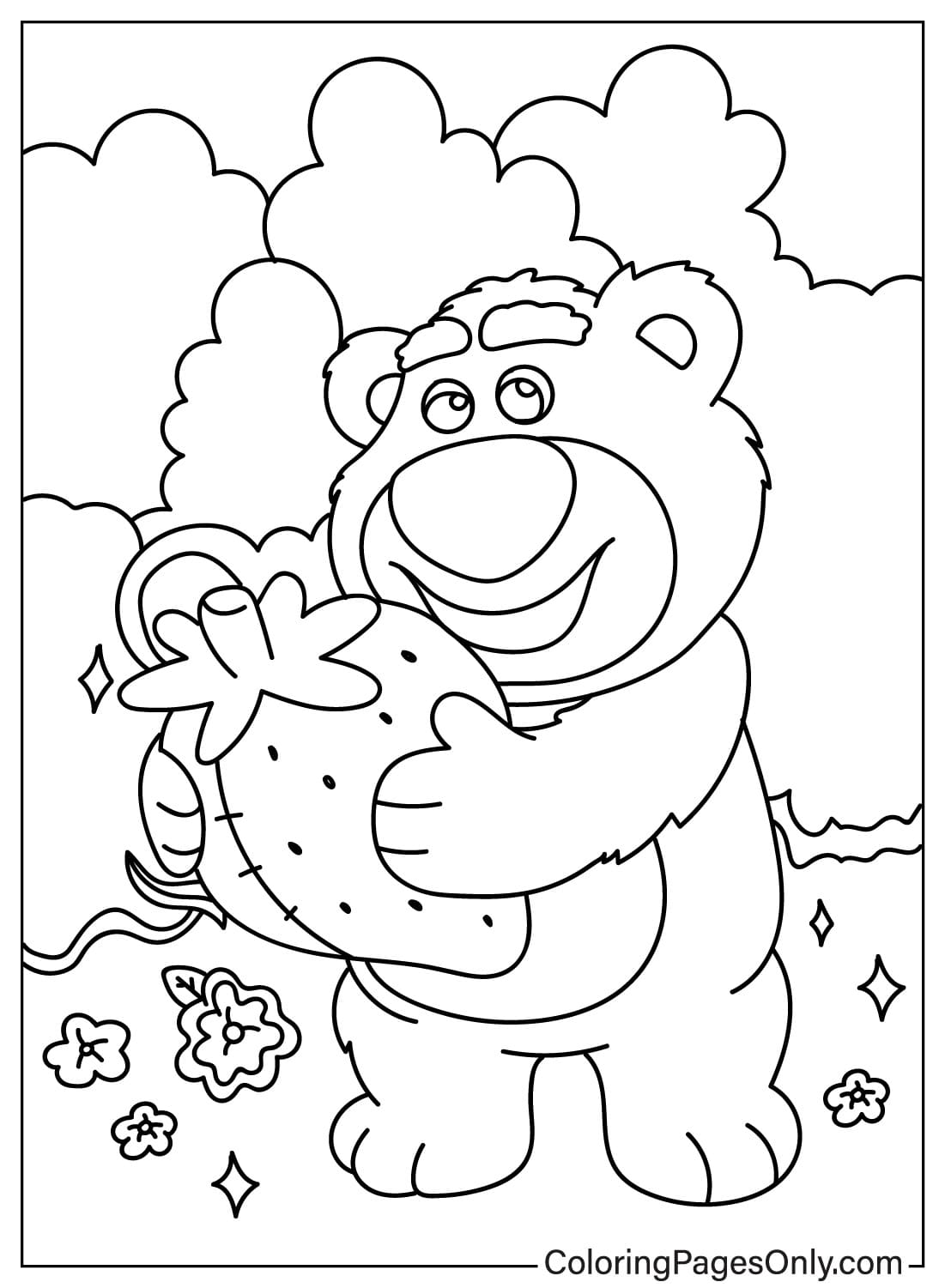 Página para colorear de Lotso gratis de Lotso Bear