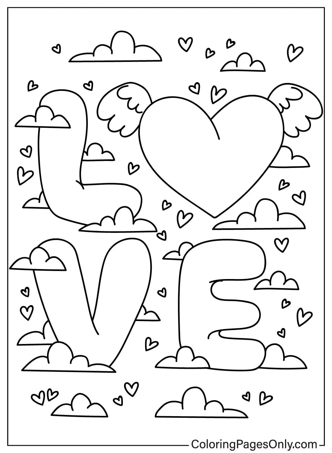 Amore Pagina da colorare stampabile gratuitamente da Amore
