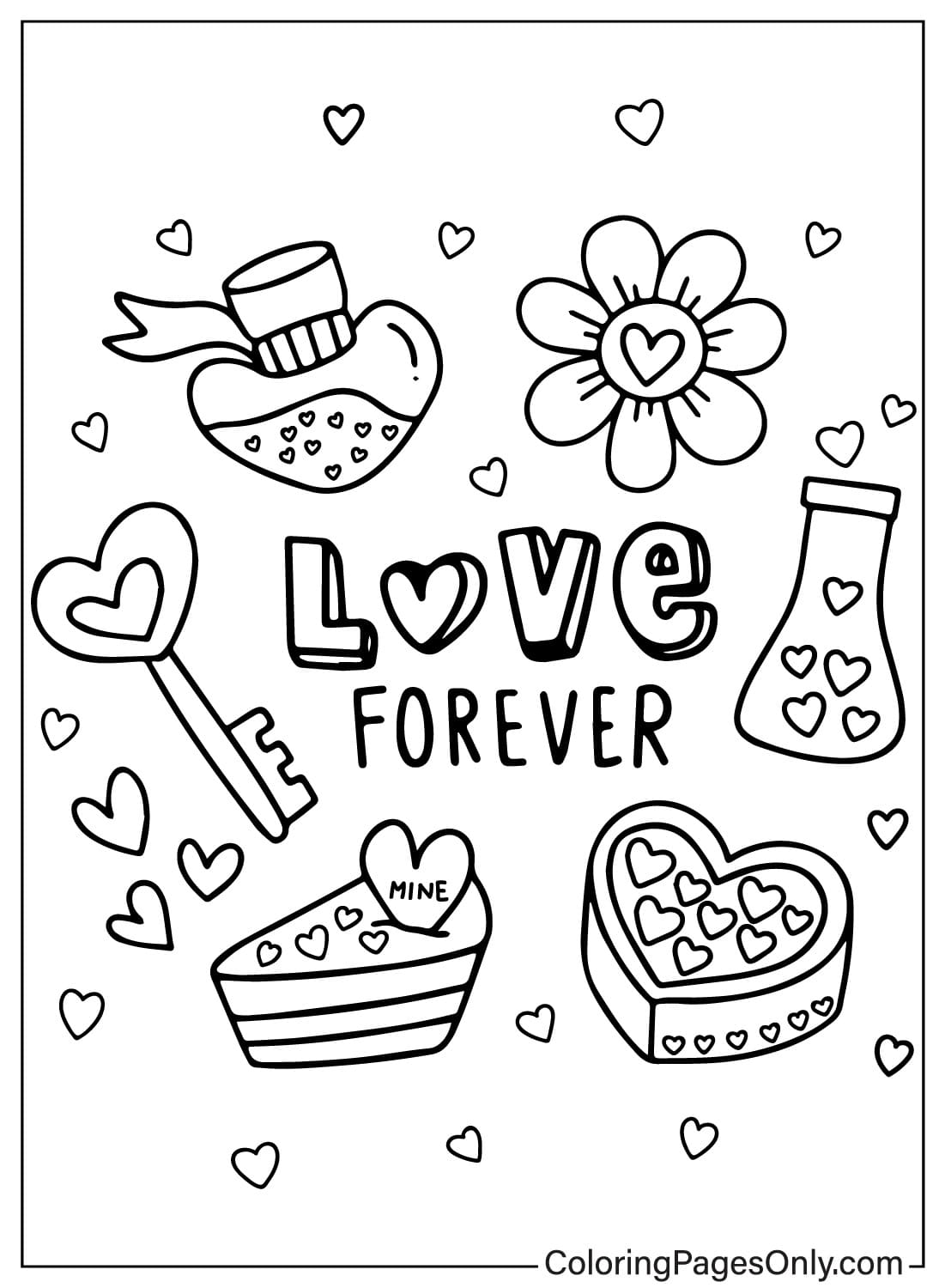Love Printable Coloring Page from Love
