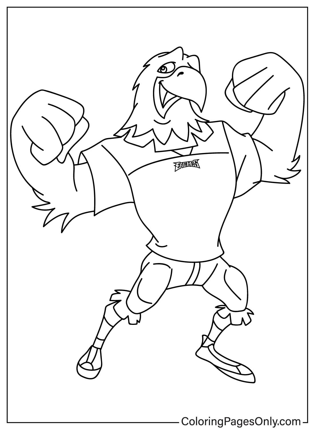 Coloriage Swoop de la mascotte gratuit des Eagles de Philadelphie