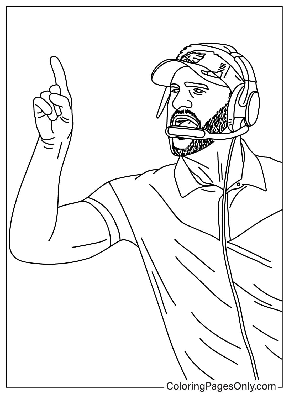 Nick Sirianni Coloring Page from Philadelphia Eagles