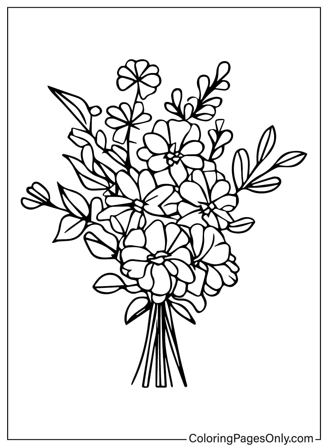 Pictures Flower Bouquet Coloring Page from Flower Bouquet
