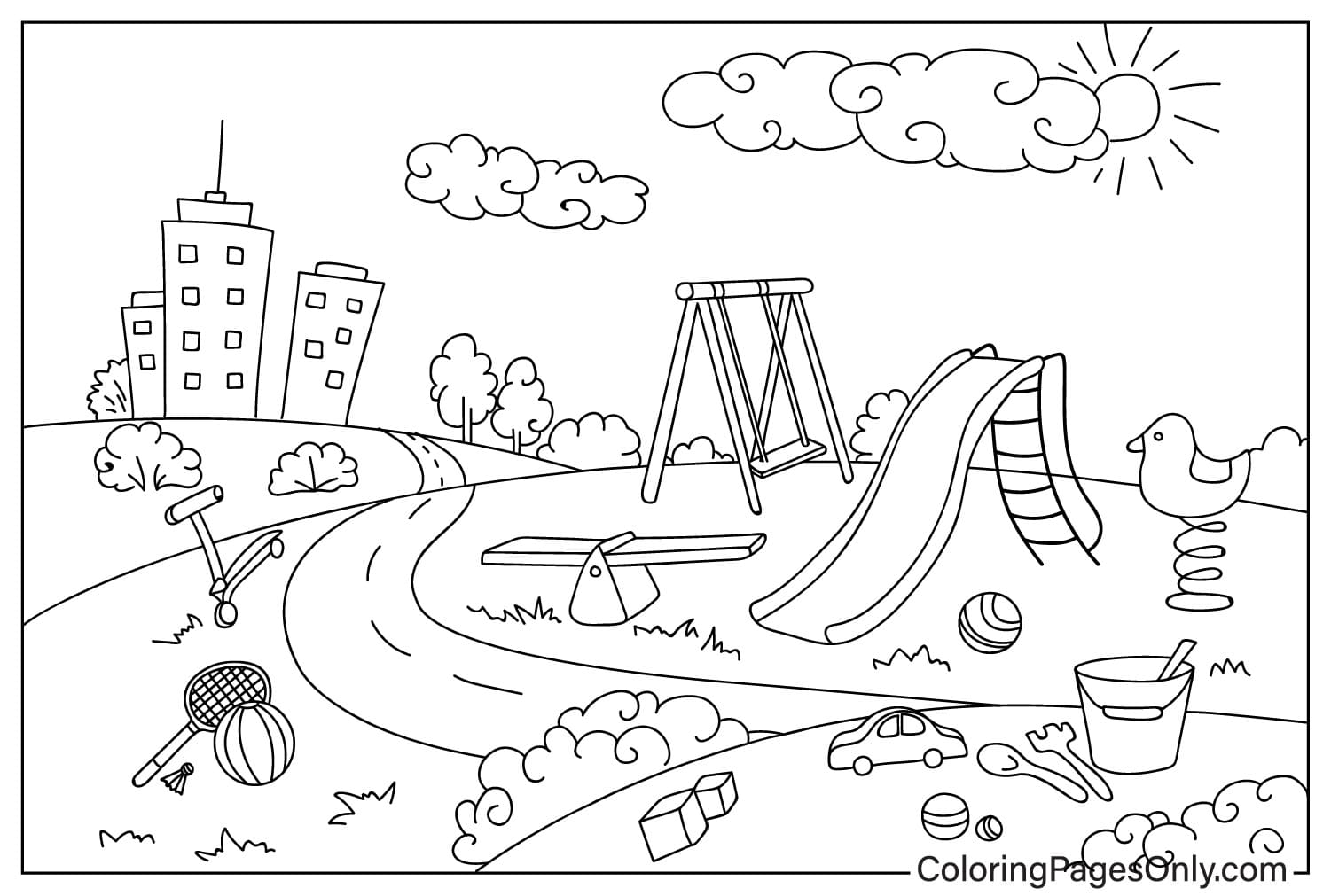 Playground Coloring Page Free Printable from Playground
