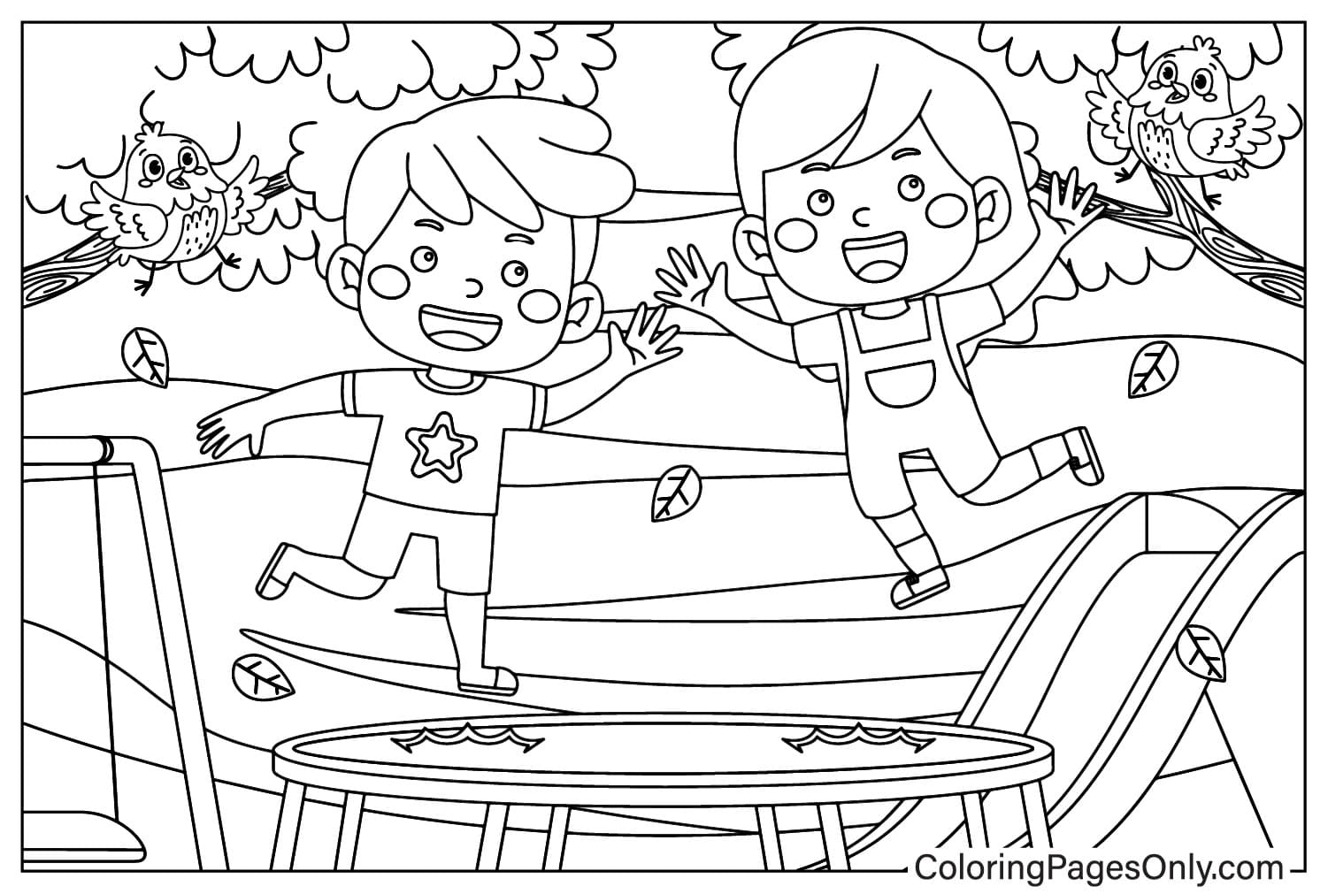 Playground Coloring Page JPG from Playground