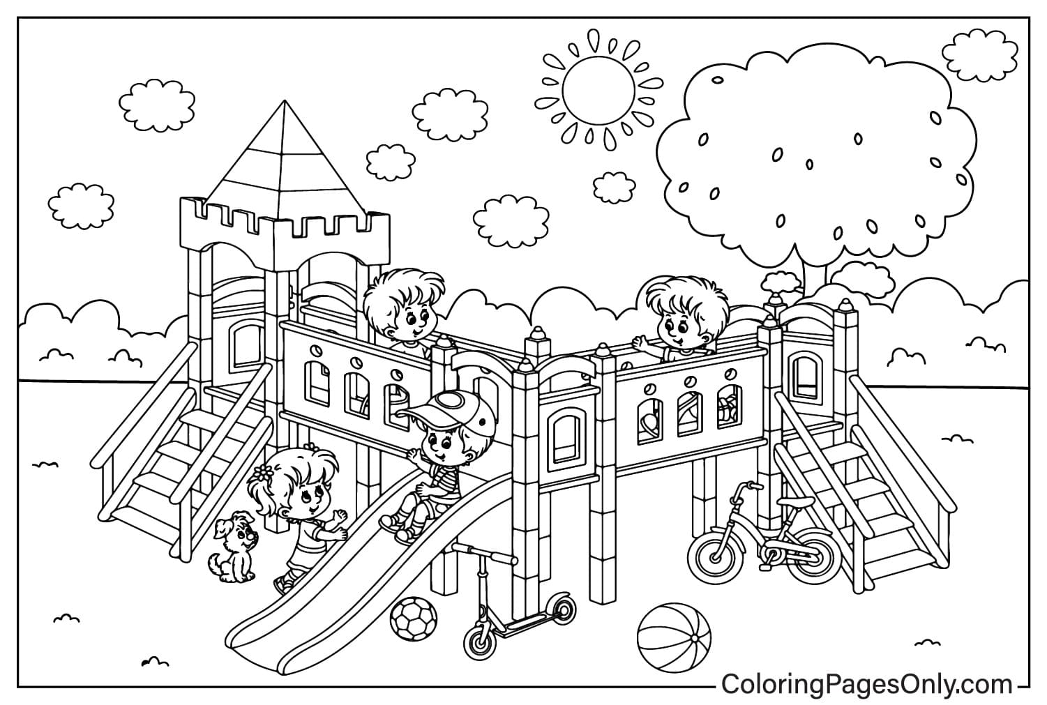 Página para colorir do Playground do Playground