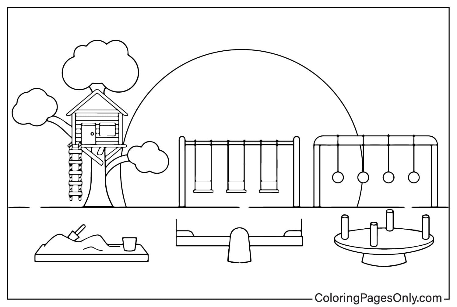Playground Coloring Sheet from Playground