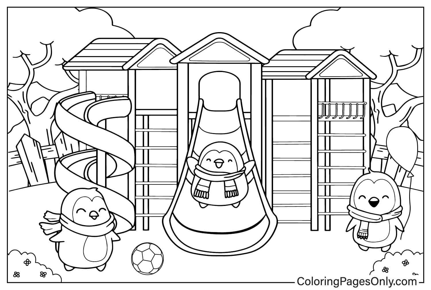 Playground Free Coloring Page from Playground