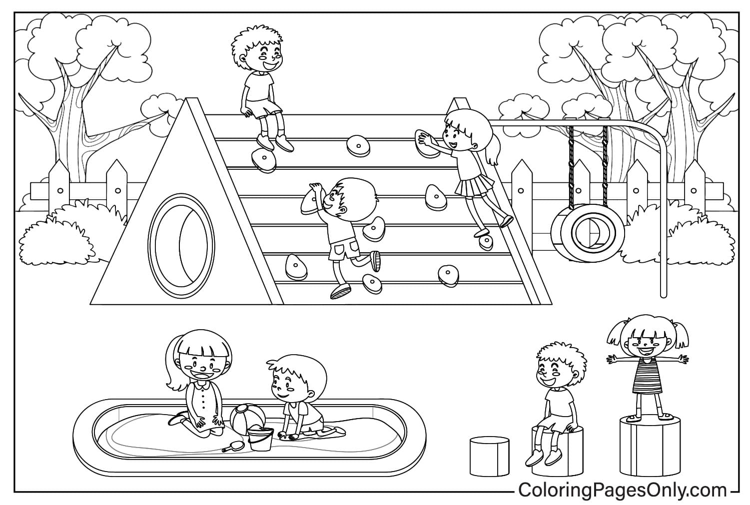 Página para colorir de imagens do Playground do Playground