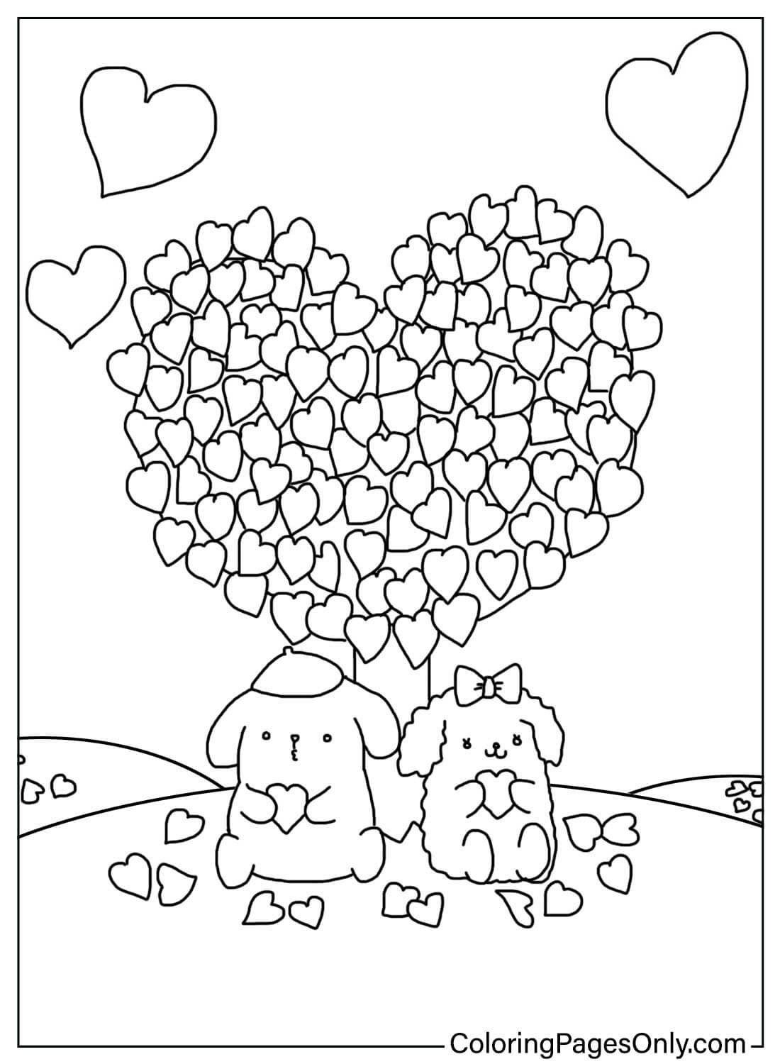 Раскраска Помпонпурин и миндальное печенье Санрио от Macaroon Sanrio