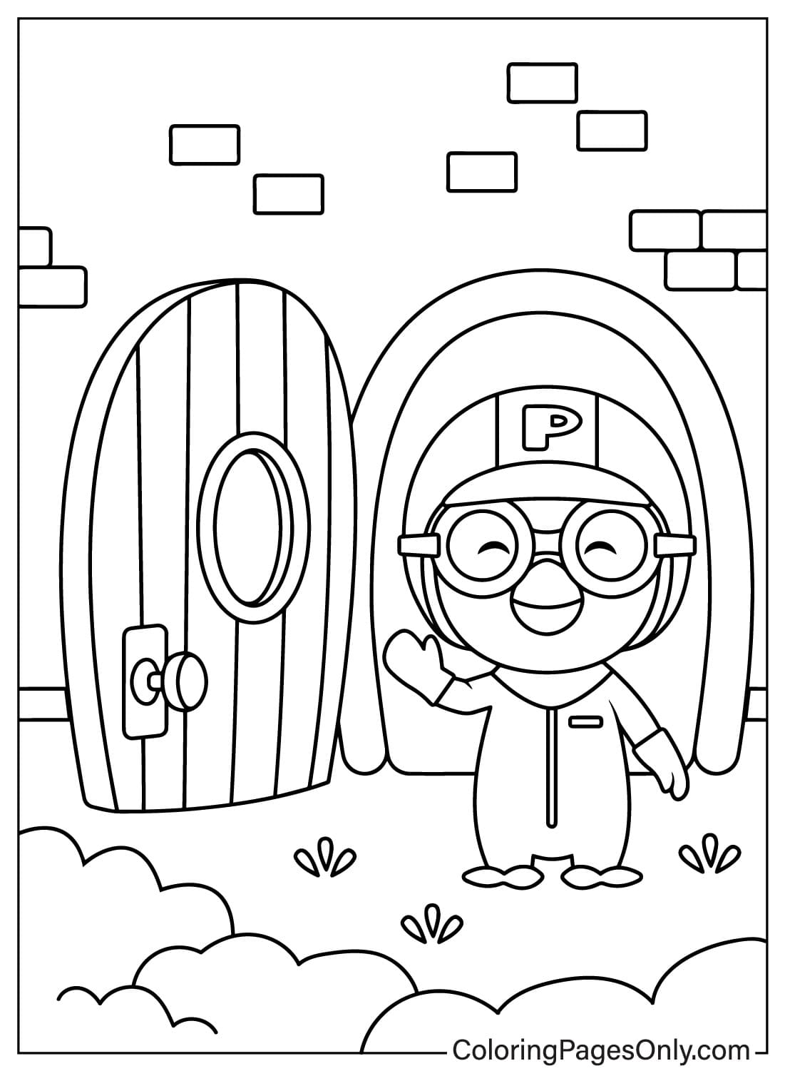 Pororo Free Coloring Page from Pororo the Little Penguin